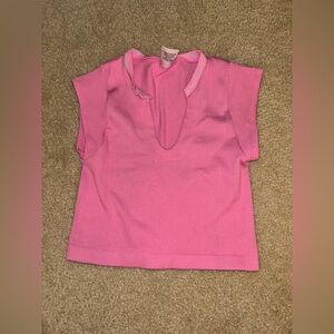 Pink v neck cropped top size medium